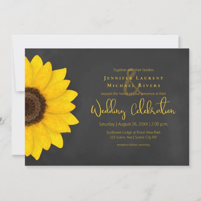 Invitación boda rústica de campo con pizarra de crema de gira (Anverso)