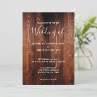 Boda rústica de campo de escritura de madera para 