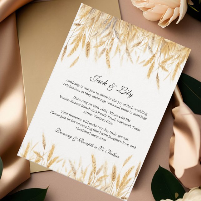 Invitación Boda Rústica de Campo Occidental (Subido por el creador)