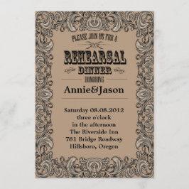 Invitación boda rústica de campo occidental