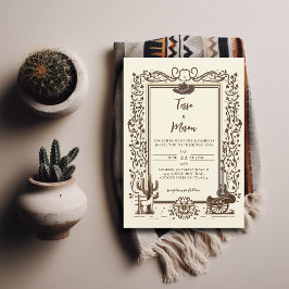 Invitación Boda rústica de campo vintage Botánica Occidental