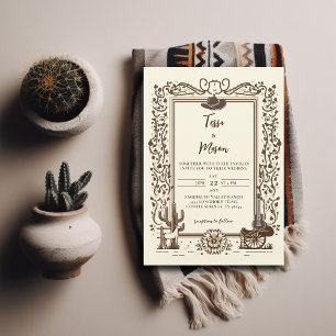 Invitación Boda rústica de campo vintage Botánica Occidental