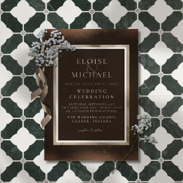 Invitación Boda Rústica de Cobre Marrón