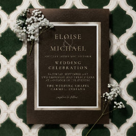 Invitación Boda Rústica de Cobre Marrón