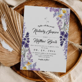 Invitación Boda Rústica de Flor Silvestre Elegante