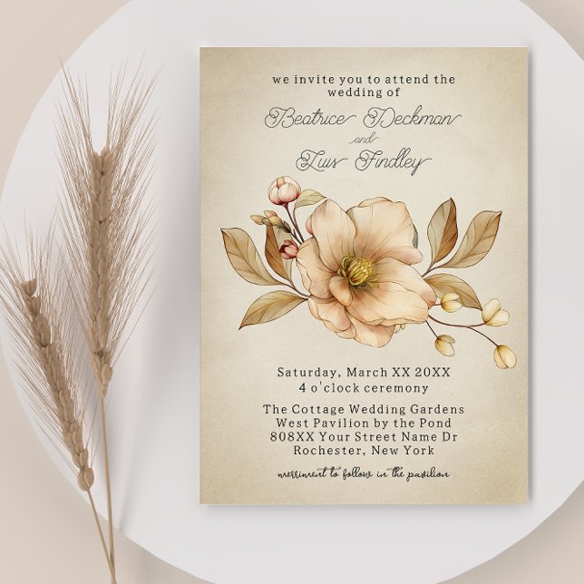 Invitación Boda rústica de florecimientos de flores silvestre (Subido por el creador)