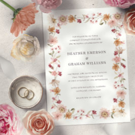 Invitación Boda Rústica de Flores Silvestres