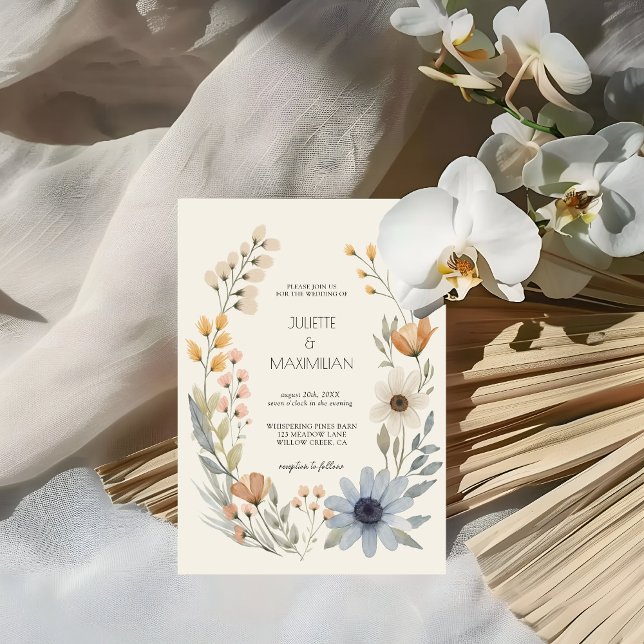 Invitación Boda rústica de flores silvestres en el jardín (Subido por el creador)