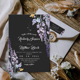 Invitación Boda rústica de flores silvestres modernas y elega