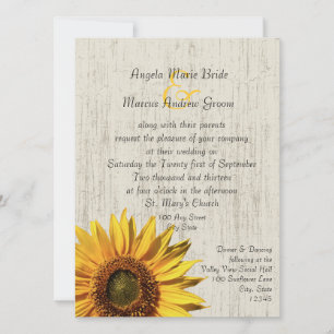 Invitación Boda Rústica de Girasoles