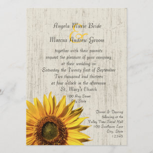 Invitación Boda Rústica de Girasoles