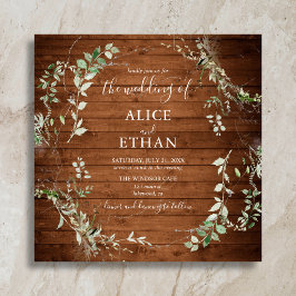 Invitación Boda Rústica de Guion Verde