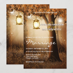 Invitación Boda rústica de la caída del otoño