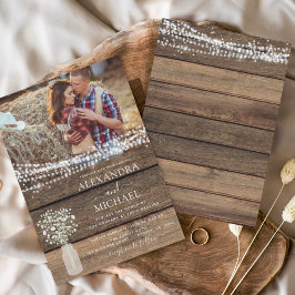 Invitación Boda Rústica de la jarra de aliento para bebé