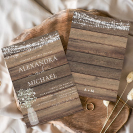 Invitación Boda Rústica de la jarra de aliento para bebé