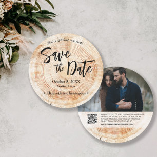 Invitación Boda Rustica de Madera Salven la fecha Sitio web d