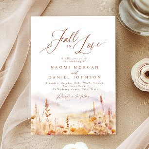 Invitación Boda Rústica de Montaña Flor Silvestre Enamorada
