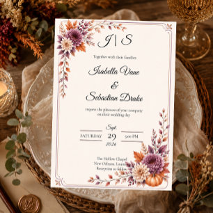 Invitación Boda Rústica de Otoño