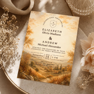 Invitación Boda rústica de otoño al aire libre