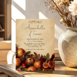 Invitación Boda rústica de otoño con manzanas y higos