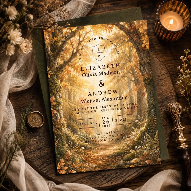Invitación Boda Rústica de Otoño en el Bosque (Subido por el creador)
