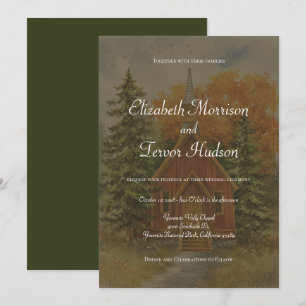 Invitación Boda Rústica de Otoño en el Parque Nacional Yosemi