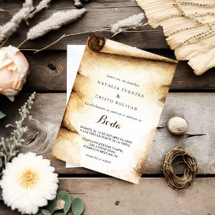 Invitación Boda rústica de pasillo de papel