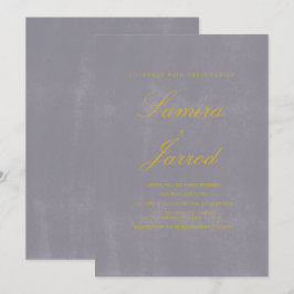 Invitación Boda Rústica de Piedra Gris Simple Concreto Amaril