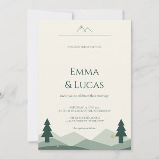 Invitación Boda Rústica de Pinos de Montaña