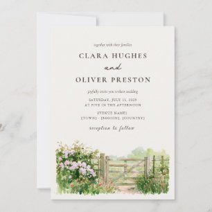 Invitación Boda rústica de primavera en el camino campestre d