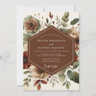 Invitación Boda Rústica de Terracota en el Prado