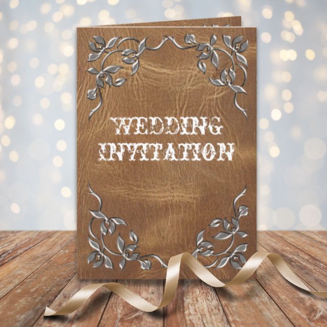 Invitación Boda Rústica de Vaquero del País Occidental (Rustic Western Country Cowboy Wedding Invitation)