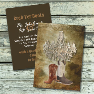 Invitación Boda rústica de vaquero en el oeste