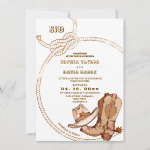 Invitación Boda Rústica de Vaquero Occidental