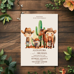 Invitación Boda Rústica de Vaquero Occidental