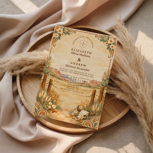 Invitación Boda Rústica del Desierto Occidental (Subido por el creador)