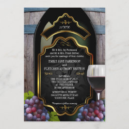 Invitación Boda rústica del lagar del viñedo
