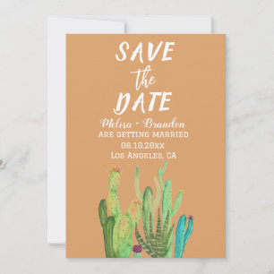 Invitación Boda Rústica Desierto Cactus Terracota Arizona