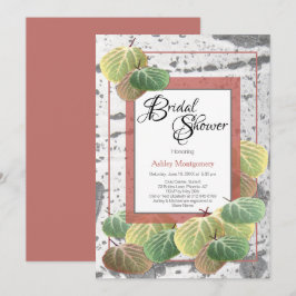 Invitación Boda Rústica - Despedida de Soltera Corteza de Asp