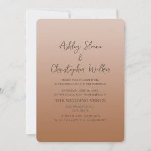 Invitación Boda rústica elegante con terracota y crema ombre'