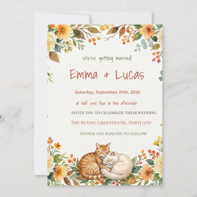 Invitación Boda Rústica Emma Lucas (Anverso)