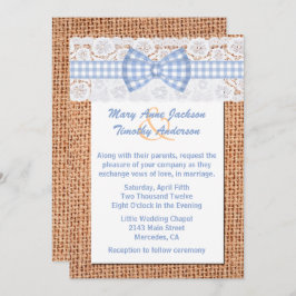 Invitación Boda rústica en el campo de Burlap & Lace