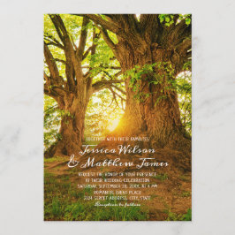 Invitación Boda rústica en el campo de la vegetación del árbo