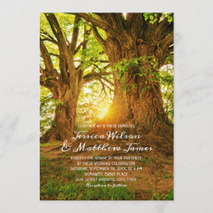 Invitación Boda rústica en el campo de la vegetación del árbo