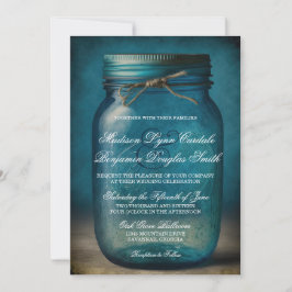 Invitación Boda rústica en el campo de Mason Jar