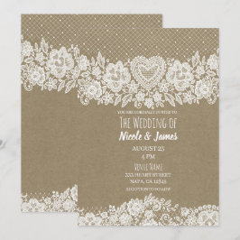Invitación Boda rústica en el granero de Kraft & Lace Farmhou