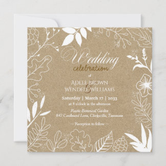 Invitación Boda rústica en el jardín botánico