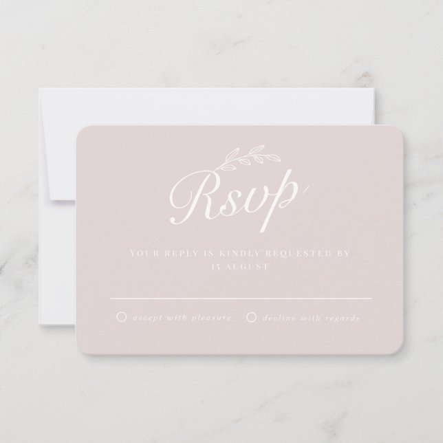 Invitación Boda Rústica en el Jardín con Hojas y Letra a Mano (Anverso)