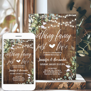 Invitación Boda Rústica en el Patio Trasero Nada Lujoso Solo