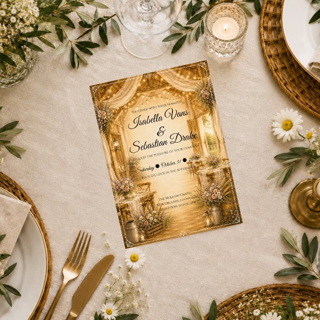 Invitación Boda rústica en granero interior (Subido por el creador)